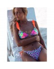 Seksowny nadruk bikini 2019 kobiety strój kąpielowy potargane stroje kąpielowe kobiet Halter kostium kąpielowy na plaży nosić br