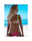 Seksowny nadruk bikini 2019 kobiety strój kąpielowy potargane stroje kąpielowe kobiet Halter kostium kąpielowy na plaży nosić br