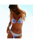 Seksowny nadruk bikini 2019 kobiety strój kąpielowy potargane stroje kąpielowe kobiet Halter kostium kąpielowy na plaży nosić br