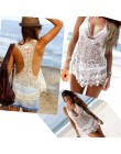 Seksowna sukienka plażowa dla kobiet stroje kąpielowe Cover-up letnie bikini kobiety garnitur koronka szydełkowa parasolka plażo