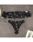 2020 Floral Bikini z odkrytymi ramionami damski strój kąpielowy kobiety stroje kąpielowe dwuczęściowy zestaw Bikini średnio wyso