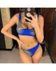 2020 Floral Bikini z odkrytymi ramionami damski strój kąpielowy kobiety stroje kąpielowe dwuczęściowy zestaw Bikini średnio wyso