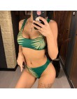 2020 Floral Bikini z odkrytymi ramionami damski strój kąpielowy kobiety stroje kąpielowe dwuczęściowy zestaw Bikini średnio wyso