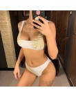 2020 Floral Bikini z odkrytymi ramionami damski strój kąpielowy kobiety stroje kąpielowe dwuczęściowy zestaw Bikini średnio wyso