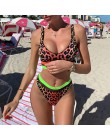 Leopard kostium kąpielowy damski Push up bikini 2020 mujer Patchwork strój kąpielowy przepuszczalność stroje kąpielowe kobiety l