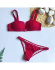 Riseado seksowne Bikini 2020 kobiet strój kąpielowy Push Up stroje kąpielowe kobiety stałe kostiumy kąpielowe zestaw Bikini braz