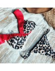 Bikini z wysoką talią 2019 Mujer czerwony lampart seksowne stringi brazylijskie Bikini Push Up stroje kąpielowe strój kąpielowy 