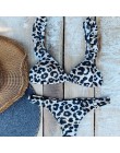 Bikini z wysoką talią 2019 Mujer czerwony lampart seksowne stringi brazylijskie Bikini Push Up stroje kąpielowe strój kąpielowy 