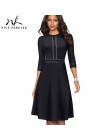 Ładny-na zawsze Vintage elegancka, patchworkowa wokół szyi Pinup kobieta vestidos Business Party Flare A-Line Retro kobiety suki