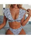 Peachtan Vintage solidny biały bikini set 2020 strój kąpielowy z falbanką kobiet pas stroje kąpielowe kobiety Push up bikini kąp