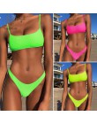 Peachtan prążkowany bikini set Neon biquinis Feminino 2020 stroje kąpielowe kobiety kąpiących kobieta kostium kąpielowy damski s