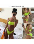 Peachtan prążkowany bikini set Neon biquinis Feminino 2020 stroje kąpielowe kobiety kąpiących kobieta kostium kąpielowy damski s
