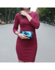 Kobiety Mini sukienka z dzianiny bawełnianej długim rękawem burgundii sukienki 2020 wiosna czysta dzianinowa sukienka bodycon dr