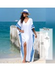 Czeski kaftan i tunika na plażę okrycie plażowe Saida de Praia strój kąpielowy kobiety osłona do bikini up Pareo Sarong stroje k