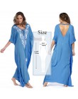 Czeski kaftan i tunika na plażę okrycie plażowe Saida de Praia strój kąpielowy kobiety osłona do bikini up Pareo Sarong stroje k
