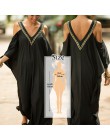 Czeski kaftan i tunika na plażę okrycie plażowe Saida de Praia strój kąpielowy kobiety osłona do bikini up Pareo Sarong stroje k