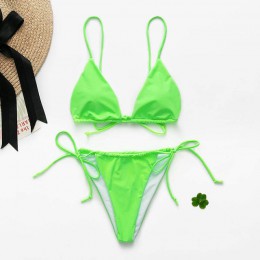 Bikinx Neon bikini stringi biquini strój kąpielowy z wysokim stanem kobiety Sexy push up brazylijski kostium kąpielowy damski st