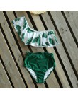 Bikini 2020 strój kąpielowy na jedno ramię wzburzyć stroje kąpielowe kobiety liść drukuj strój kąpielowy dla kobiet Sexy biquini
