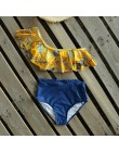 Bikini 2020 strój kąpielowy na jedno ramię wzburzyć stroje kąpielowe kobiety liść drukuj strój kąpielowy dla kobiet Sexy biquini