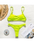 Peachtan prążkowany bikini set Neon biquinis Feminino 2020 stroje kąpielowe kobiety kąpiących kobieta kostium kąpielowy damski s