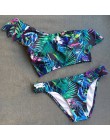 Bikini 2020 strój kąpielowy na jedno ramię wzburzyć stroje kąpielowe kobiety liść drukuj strój kąpielowy dla kobiet Sexy biquini