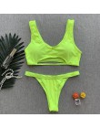 Peachtan prążkowany bikini set Neon biquinis Feminino 2020 stroje kąpielowe kobiety kąpiących kobieta kostium kąpielowy damski s