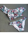Bikini 2020 strój kąpielowy na jedno ramię wzburzyć stroje kąpielowe kobiety liść drukuj strój kąpielowy dla kobiet Sexy biquini