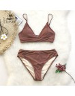 CUPSHE Brown sznurowane zestawy Bikini kobiety trójkąt średnio wysoka talia dwa kawałki stroje kąpielowe 2020 dziewczyna zwykły 