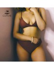 CUPSHE Brown sznurowane zestawy Bikini kobiety trójkąt średnio wysoka talia dwa kawałki stroje kąpielowe 2020 dziewczyna zwykły 