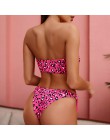 Seksowne bikini push up stroje kąpielowe bandeau 2020 kobiet wzór w cętki strój kąpielowy kobiety tassel strój kąpielowy kąpiący