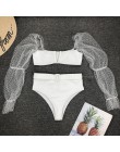 Z długim rękawem kobieta bikini 2020 mujer kąpiących biały strój kąpielowy stroje kąpielowe bandeau kobiety Sexy brazylijski str
