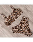 Seksowne Bikini 2020 Leopard strój kąpielowy wysokiej talii strój kąpielowy kostium kąpielowy typu push up bandażowy strój kąpie