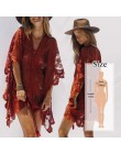 Tunika Cover-up 2020 biała tunika Sexy Hollow Out O-Neck plaża Mini sukienka lato kobiety odzież plażowa narzuta na strój kąpiel