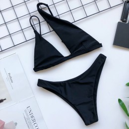 In-x Sexy wzór w cętki strój kąpielowy damskie, patchworkowe stroje kąpielowe damskie jedno ramię bikini set 2020 brazylijskie b