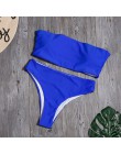 Kobiety stałe Bikini Set Sexy wysokiej talii stroje kąpielowe zakrętka tubki nowy Bikini strój kąpielowy damski strój kąpielowy 