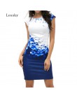 Lossky 2019 lato sukienka damska Plus Size na co dzień bez rękawów ONeck druku szczupła sukienka biurowa Sexy Mini Bodycon Party