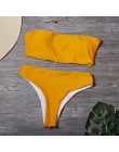 Kobiety stałe Bikini Set Sexy wysokiej talii stroje kąpielowe zakrętka tubki nowy Bikini strój kąpielowy damski strój kąpielowy 