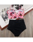 Melphieer bikini wysokie w talii 2020 Biquini Plus rozmiar stroje kąpielowe kobiety 3XL drukuj strój kąpielowy bandaż strój kąpi