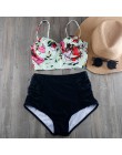 Melphieer bikini wysokie w talii 2020 Biquini Plus rozmiar stroje kąpielowe kobiety 3XL drukuj strój kąpielowy bandaż strój kąpi