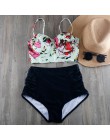 Melphieer bikini wysokie w talii 2020 Biquini Plus rozmiar stroje kąpielowe kobiety 3XL drukuj strój kąpielowy bandaż strój kąpi