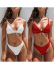 Sexy trójkątne Bikini Set nowe kobiety stałe strój kąpielowy stroje kąpielowe lato plaża nosić kobiet niskiej talii czerwony str