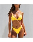 Sexy trójkątne Bikini Set nowe kobiety stałe strój kąpielowy stroje kąpielowe lato plaża nosić kobiet niskiej talii czerwony str
