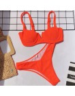 Dekolt w szpic push up bikini wysokie cięcie prążkowany strój kąpielowy z niskim paskiem wokół talii kobiet stroje kąpielowe