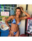 OMKAGI stroje kąpielowe kobiety Tie dye Bikini Set strój kąpielowy kostiumy kąpielowe Push Up pływanie stroje kąpielowe seksowna