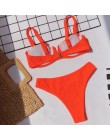 Dekolt w szpic push up bikini wysokie cięcie prążkowany strój kąpielowy z niskim paskiem wokół talii kobiet stroje kąpielowe