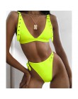 Neon Green wysokiej talii bikini 2019 dostosować pasek strój kąpielowy kobiety stringi stroje kąpielowe kobiet bikini dwuczęścio