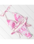 OMKAGI stroje kąpielowe kobiety Tie dye Bikini Set strój kąpielowy kostiumy kąpielowe Push Up pływanie stroje kąpielowe seksowna