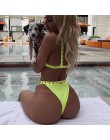 Neon Green wysokiej talii bikini 2019 dostosować pasek strój kąpielowy kobiety stringi stroje kąpielowe kobiet bikini dwuczęścio