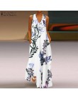 ZANZEA 2020 moda lato Sundress kobiety długa, maksi Vestidos Floral wydrukowano artystyczna sukienka panie casualowe kieszenie d