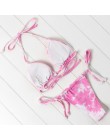 OMKAGI stroje kąpielowe kobiety Tie dye Bikini Set strój kąpielowy kostiumy kąpielowe Push Up pływanie stroje kąpielowe seksowna